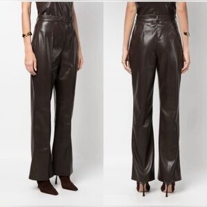 NWOT Nanushka Leena faux leather pants Women's Size Small in Coffee Brown